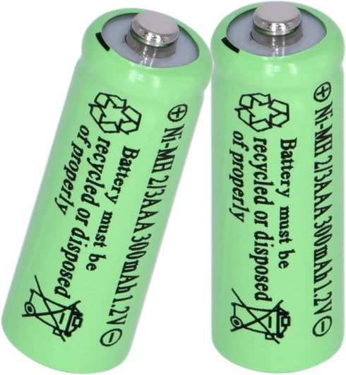 8 Packs Ni-MH 2/3AAA 1.2V 300mAh Rechargeable Batteries Button Top 3A (Not AAA Size Batteries)