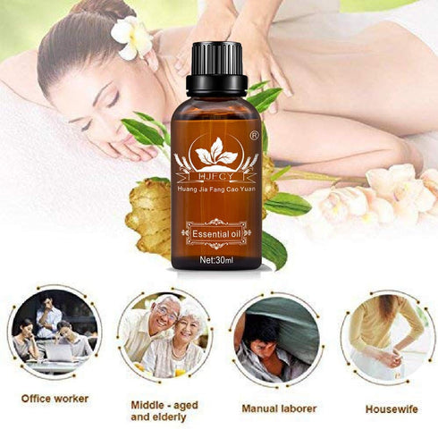 HuaQing 3 Pack Oil.90Ml Ginger Lymphatic Drainage Massage Oil,Promote Blood Circulation Metabolism SPA Gifts for Women