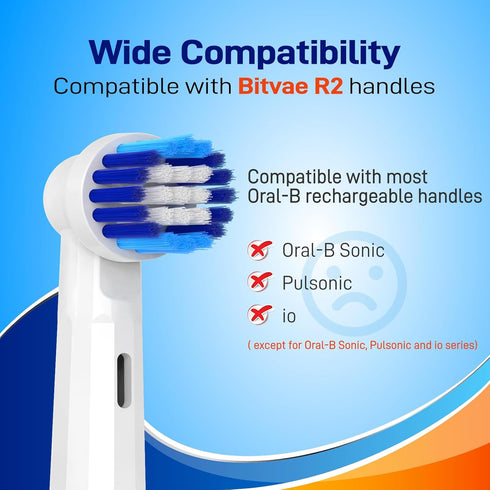 Replacement Toothbrush Heads - Compatible with Bitvae R1/R2, Rotating Electric Brush Heads for Oral B Braun Pro Series,