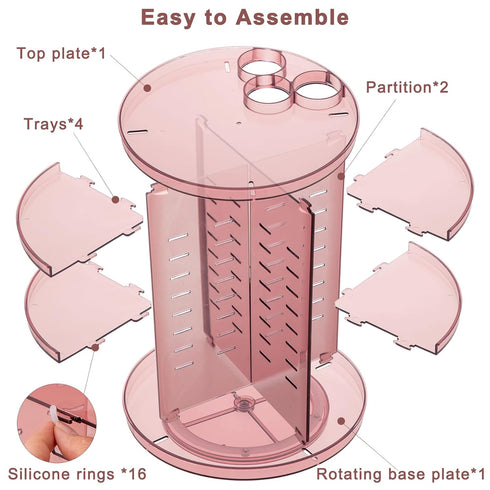 Rotating Makeup Organizer | DIY 8 Adjustable Layers 360 Spinning Skincare Organizers, Makeup Storage Carousel