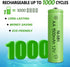 Rechargeable AA NIMH Battery, 1.2V 1500mAh High Capacity, 8 Pack Pre-Charged for Solar Light Replacement