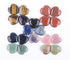 JIC Gem 20 pcs Mixed Crystal Heart Stones, Heart Shape Chakra Stones, 30mm Reiki Balancing Hand Carved
