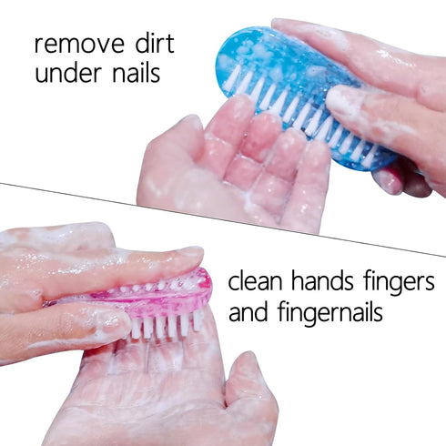 Nail Brush for Cleaning Fingernails, Two-Sided Scrub Brush with Soft and Stiff Bristles, 4 PCS for Men, Women, Kids
