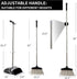 Broom and Dustpan Set, Lightweight Upright Lobby Broom and Dust Pan Combo for Home Kitchen Office (Gray and Black)