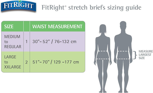 Large/XL/2XL, 51 70", 20 Count FitRight Stretch Ultra Adult Briefs, Incontinence Diapers with Tabs, Heavy Absorbency