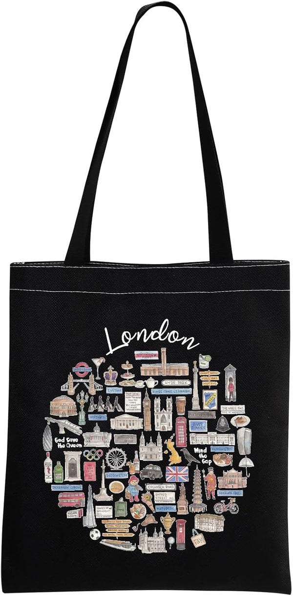 London Tote Bag, London Travel Gift, Welcome to London Moving Gift