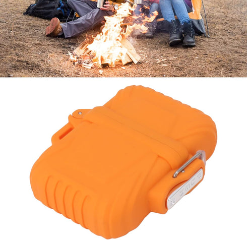 Torch Lighter Case - Portable Heavy Duty Waterproof IP56 Lighter Case for Outdoor Hiking (Orange)