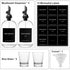 Black Glass Mouthwash Dispenser with Cups, 12.7 oz, 2 Pack, Clear Bottle with Stainless Steel Spout for Bathroom