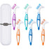 WILLBOND 6 Pieces Denture Brushes, Hard Cleaning Toothbrush with White Carrying Case for False Teeth (Green, Purple,