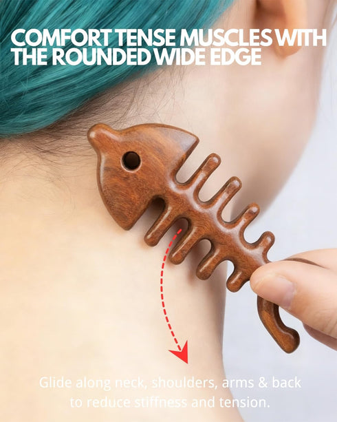 Tinuos Tool,4-in-1 Fishbone Massage Full Body Massager for Neck, Back, Head & Eye Relief Deep Tissue Trigger Point