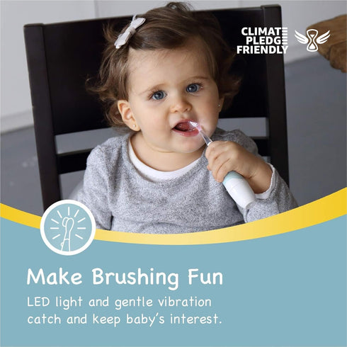 Papablic BabyHandy 2-Stage Sonic Electric Toothbrush for Babies & Toddlers, Ages 0-3 Years
