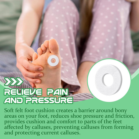 Nuanchu 36 Pcs Callus Cushions Pads for Bottom of Foot, Soft Adhesive Felt Corn Pads for Pain Relief