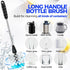 Holikme Bottle Brush Cleaner Set, 14" Long Handle Stainless Steel Bottle Cleaner Brush, 3 Straw Cleaner Brush, Bottle Cleaning Brush for Water Bottle, Cups, Baby Bottle, Straws White by Holikme