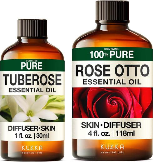 Tuberose Essential Oil for Diffuse & Rose Otto Essential Oil for Diffuser