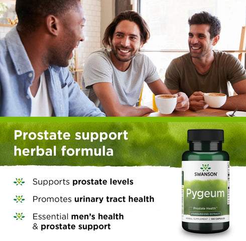 Swanson Pygeum, Herbal Supplement for Male Prostate Health, Bladder, Urinary Tract Support, 100 Capsules