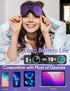 LC-dolida Sleep Headphones, Bluetooth Wireless Music Eye Mask, Ultra-Thin Stereo Speakers for Side Sleepers - Black