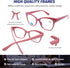 DOOViC 4-Pack Reading Glasses, Blue Light Blocking Computer Readers, Anti Eyestrain Spring Hinge Glasses for Women 1.5