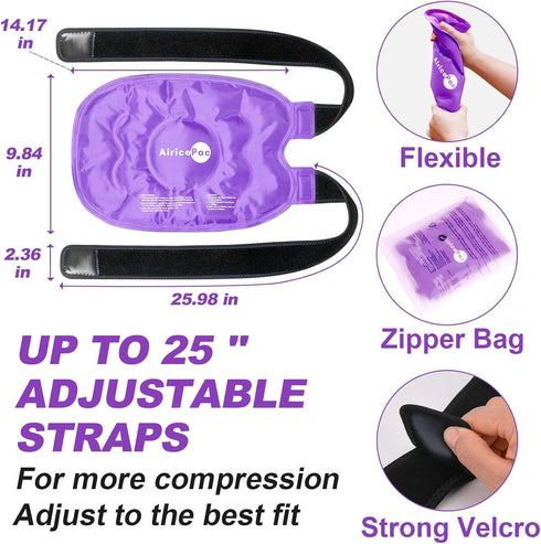 2 Ice Pack for Knee Pain Relief, Reusable Gel Ice Wrap for Injuries, Cold Compress Therapy for Arthritis & Meniscus