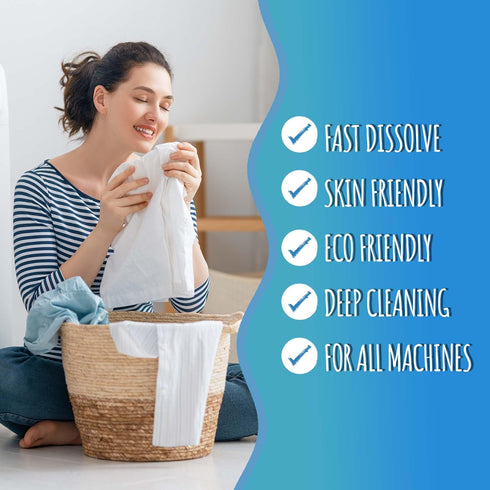 OPPEAL Unscented Laundry Detergent Sheet - 100 Big Sheets (200 Loads) | HE Compatible, Gentle on Skin, Rapidly Dissolve