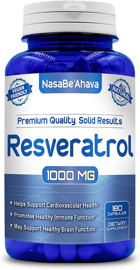 NASA Beahava 100% Pure Resveratrol, 1000mg Max Strength Antioxidant Supplement, 180 Capsules