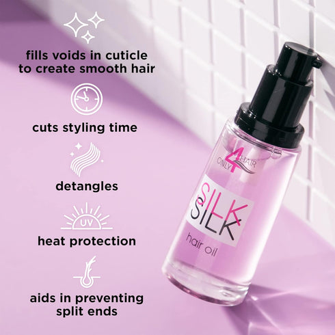 Silk Hair Oil for Dry Damaged Hair - Anti Frizz Control Serum with Jojoba, Argan & Almond Oils for All Hair Types