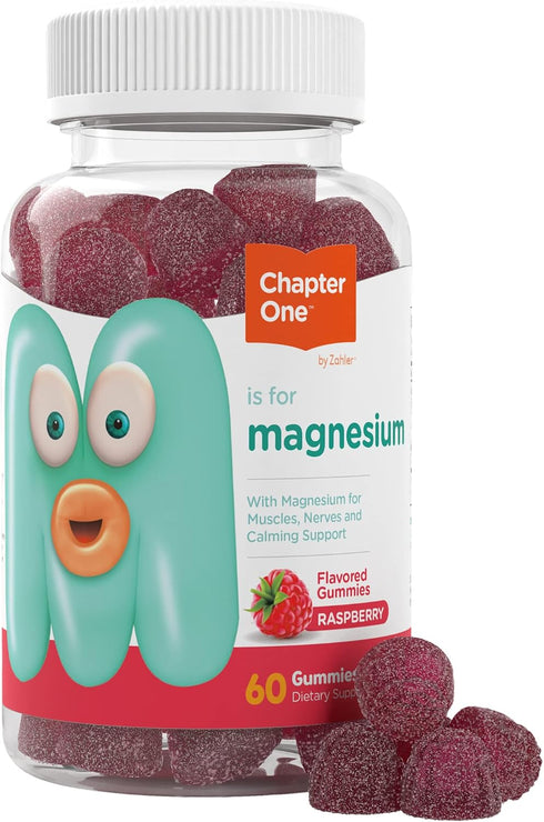 Chapter One Magnesium Gummies, Great Tasting Magnesium for Kids, Calm Kids Magnesium, Certified Kosher (60 Flavored