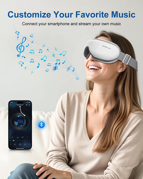 Morelax Fathers Dad Day Gifts,Eye Massager with Heat & Bluetooth Music, Birthday Gifts for Women, Reduce Eye Strain