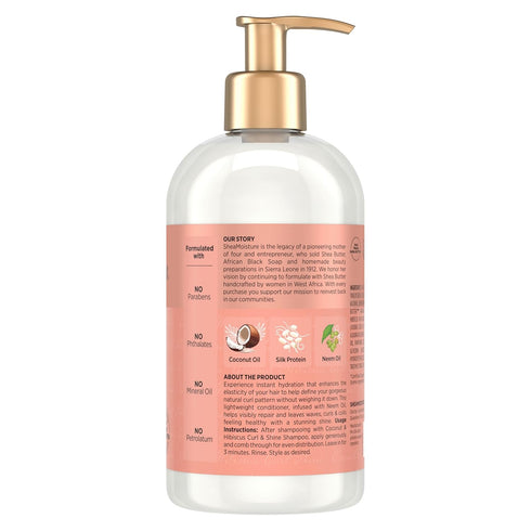 SheaMoisture Curl & Shine Conditioner, Coconut & Hibiscus, 13 oz for Thick Curly Hair