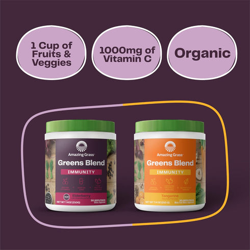 Amazing Grass Greens Superfood for Immune Support: Greens Powder with Organic Spirulina, Chlorella, Beet Root Powder,