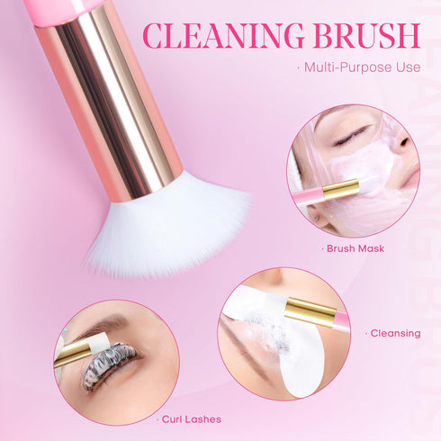 Lash Shampoo for Lash Extensions 60ml Eyelash Extension Cleanser Cleaning Kit with Shampoo Brush & Mascara Brush