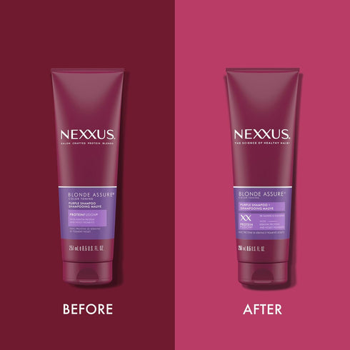 Nexxus Blonde Assure Purple Shampoo for Blonde Hair Color Care, Keratin Protein 8.5 oz