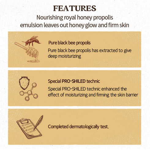 SKINFOOD Royal Honey Essential Emulsion, 160ml (5.41 fl.oz.), Skin Nourishing & Hydrating