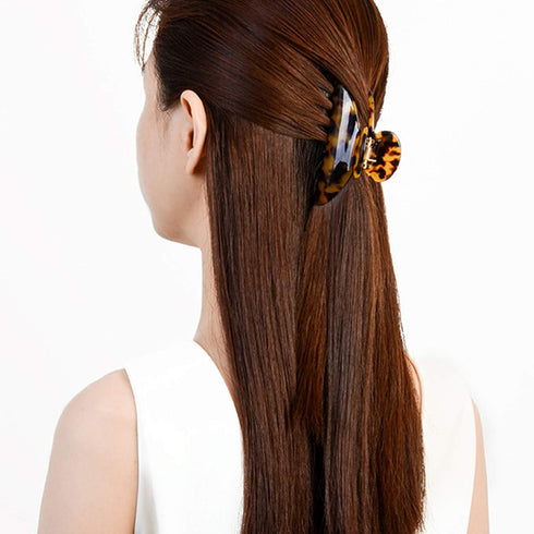 Medium Tortoise Claw Hair Clips for Women & Girls, 3 Pack Leopard Print Hair Jaw Clips for Mother's Day Gifts