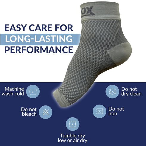 SB SOX Plantar Fasciitis Relief Socks – Ankle Brace Compression Sleeve for Foot Pain, Swelling, Heel Spurs (Gray, Large)
