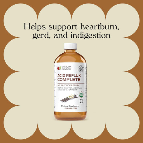 Acid Reflux Complete 8oz - Natural Organic Liquid Heartburn, GERD, & Amish Reflux Relief Remedy