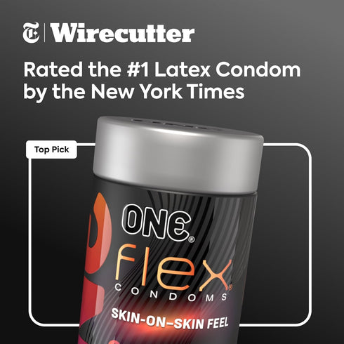 Non-GMO36 Count ONE Flex Condoms Next Generation Condoms Enhanced with Graphene, The World's Thinnest & Strongest
