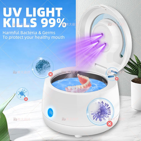 Ultrasonic UV Cleaner Retainer Cleaning Machine, 200ML for Brite Retainer, Shaver Head, Night Mouth Guard, Aligner