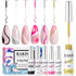 RARJSM Gel Liner Nail Art Polish Set of 6pcs, Popular Colors Black White Pink Rose Red Glitter Silver Gold, 8ml for DIY