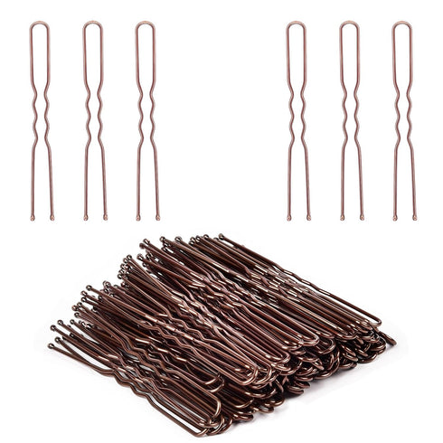 IKOCO U Shaped Hair Pins | 2.4inch Hair Pins for Women with Storage Box, Brown