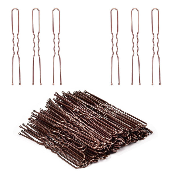 IKOCO U Shaped Hair Pins | 2.4inch Hair Pins for Women with Storage Box, Brown