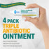 (4 Pack) Globe Triple Antibiotic First Aid Ointment, 1 oz, 24-Hour Infection Protection for Wound Care