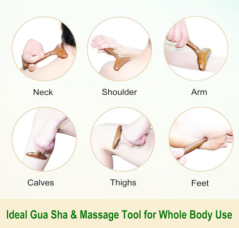 HappyStream 6.13.5 Lymphatic Drainage Massager, Wooden Massage Tools, Body Gua Sha Paddle. Wood Lymphatic Drainage Tool