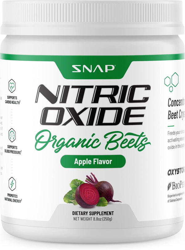 Snap Supplements 3-in-1 USDA Organic Beet Root Powder, Nitric Oxide Supplement for Healthy Blood Circulation, 250g