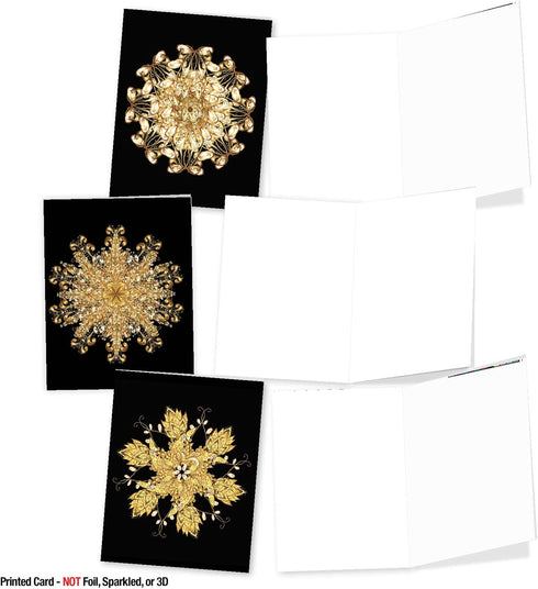 The Best Card Company - 10 Blank Note Cards Assortment (4 x 5.12 Inch) - Zen Patterns and Symbols, Bulk Boxed Set