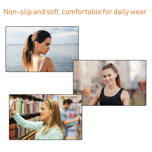 WILLBOND 6 Pieces Plastic Plain Headbands with Teeth Comb, Halloween Skinny DIY Hair Bands for Women Girls