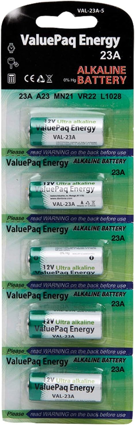 Dantona VAL-23A-5 ValuePaq Energy 23A Alkaline Cylindrical Batteries, 5 pk