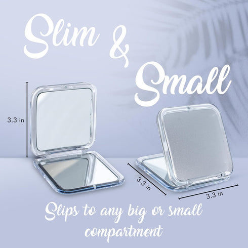 MIRRORVANA 10X Magnifying Makeup Mirror - Mini, 10X/1X Double Sided, Portable Handheld Compact Mirror for Women's Makeup