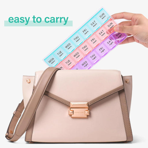 Teikou 3 7 Organizer2Pack Large Weekly Pill Organizer Times A Day,Travel Pill Cases Moisture-Proof Day Pill Contaner