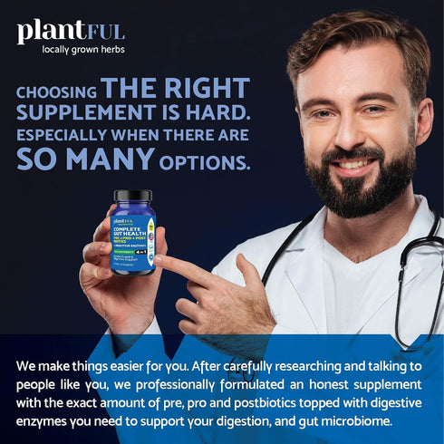 4-in-1 Pre Post Probiotics & Digestive Enzymes, 60 Non-GMO Capsules, Complete Gut Health & Digestive Support for Women