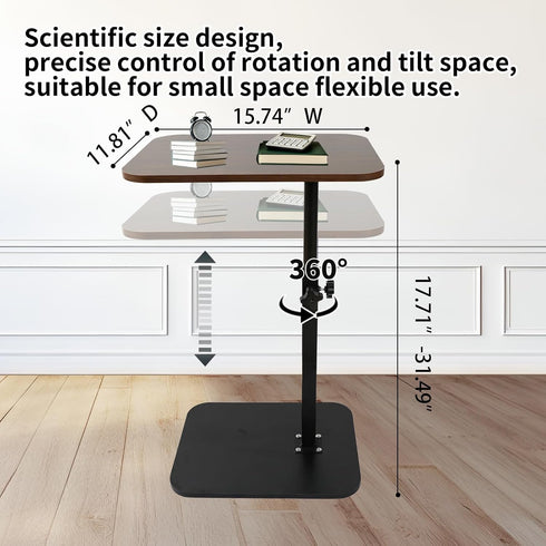 Spaces(15.7" 11.8" TV Tray Side Table, Adjustable Couch Table and Sofa Table, Overbed Snack Tables Study TV Tray C